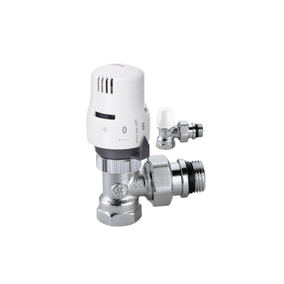 COMMERCIAL PRE-SETTABLE THERMOSTATIC RADIATOR VALVES TWIN PACK